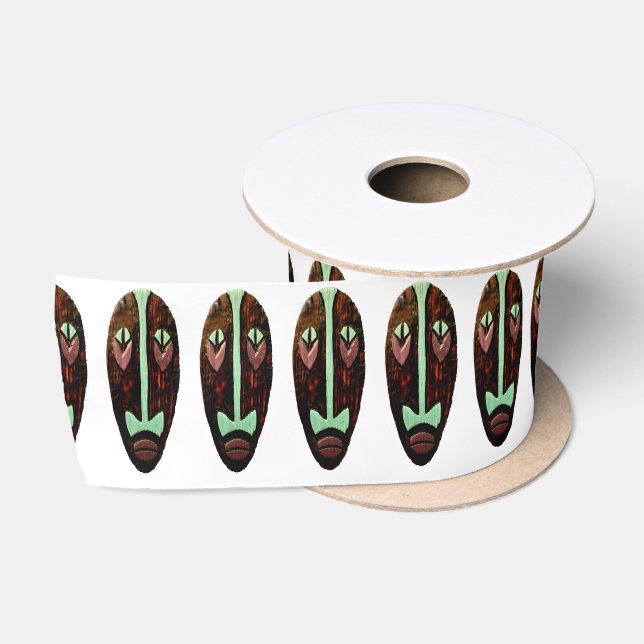 Long Tiki Mask Thunder_Cove Satin Ribbon (Spool)