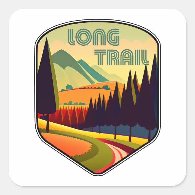 Long Trail Vermont Colours Square Sticker (Front)