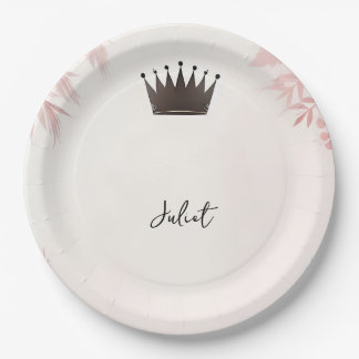Long Tulle Regal Glam Blush Pink Bridal Shower Paper Plate
