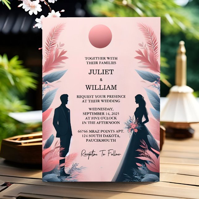 Long Tulle Regal Royal Glam Blush Pink Wedding Invitation (Creator Uploaded)
