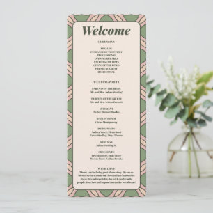 Long Vertical Wedding Ceremony Program Card