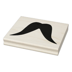 Long Vintage Moustache Rubber Art Stamp