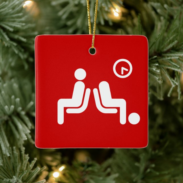 Long Wait Sign Ceramic Ornament (Tree)