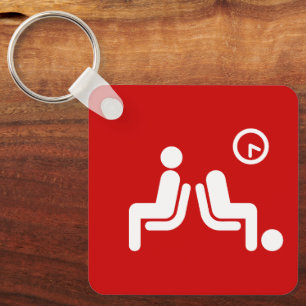 Long Wait Sign Key Ring