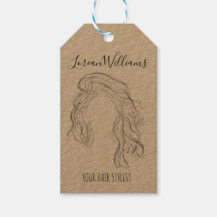 Long wavy hair Hairstyling branding Gift Tags