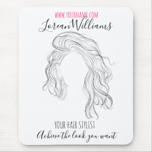 Long wavy hair Hairstyling branding Mouse Pad