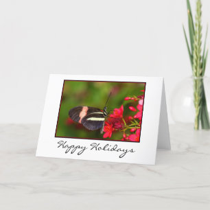 Long wing and flowers Happy Holidays Holiday Card