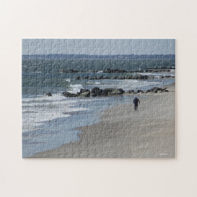 Long winter walks on the beach jigsaw puzzle (Horizontal)