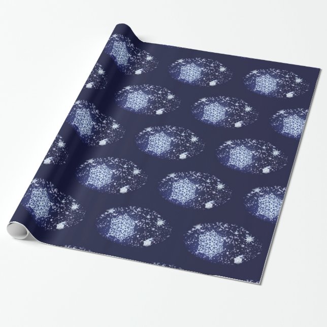 Long Winter's Night Christmas Wrapping Paper (Unrolled)