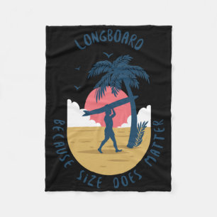 Longboard - Because Size Does Sticker Fleece Blanket