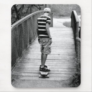 Longboard Bridge Riding Mouse Pad