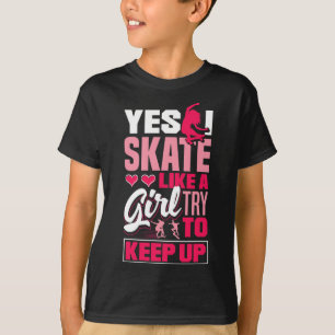 Longboard Freeboard Skateboarding Female Skater T-Shirt