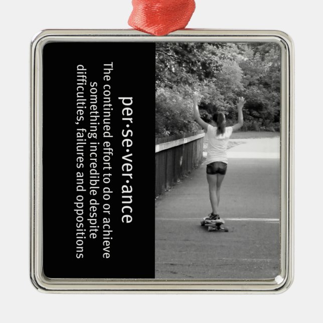 Longboard Girl Perseverance Metal Tree Decoration (Front)