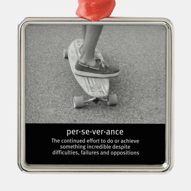 Longboard Motivational Quote Metal Tree Decoration (Front)