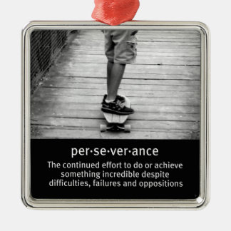 Longboard Perseverance Quote Metal Tree Decoration