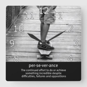 Longboard Perseverance Square Wall Clock