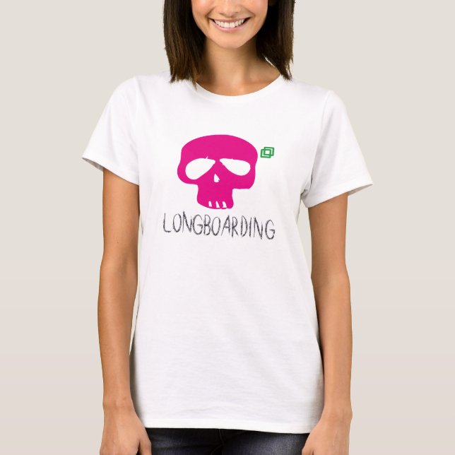 LONGBOARD PINK SKULL T-Shirt (Front)