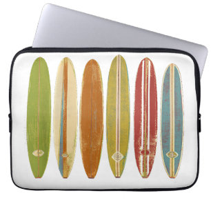 Longboard Surfboards Vintage Retro Style Surfing Laptop Sleeve