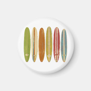 Longboard Surfboards Vintage Retro Style Surfing Magnet