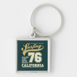 Longboard Surfing California 76 Key Ring