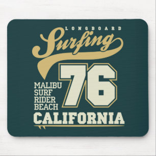 Longboard Surfing California 76 Mouse Pad