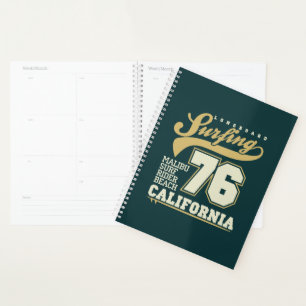 Longboard Surfing California 76 Planner