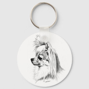 Longcoat chihuahua key ring