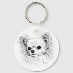 Longcoat chihuahua key ring