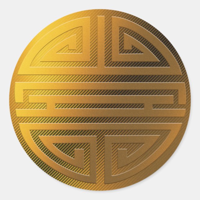Longevity | Awesome Chinese Character Classic Round Sticker (Front)