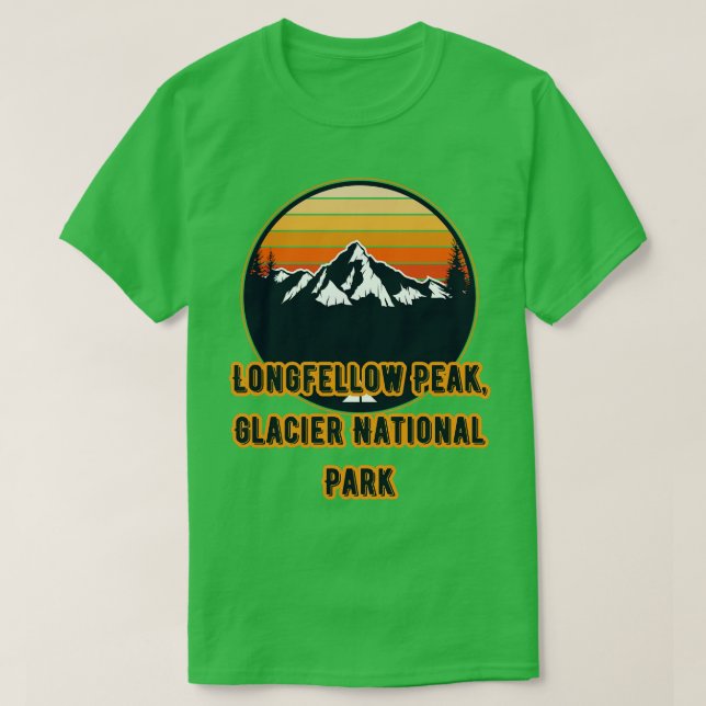 Longfellow Peak Glacier National Park T-Shirt (Design Front)