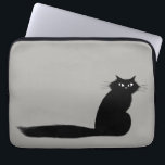 Longhaired Black Cat with Long Fluffy Tail Laptop Sleeve<br><div class="desc">Longhaired Black Cat with Long Fluffy Tail Computer Case.  Protect your laptop and make a statement with this cool kitty design.</div>