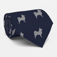 Longhaired Chihuahua Dogs Pattern Navy Blue