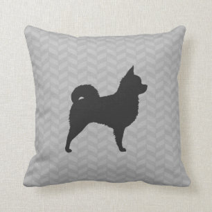 Longhaired Chihuahua Silhouette Cushion