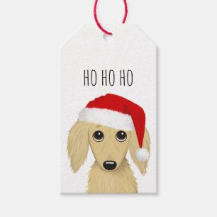 Longhaired Cream Dachshund Cute Dog Christmas Gift Tags