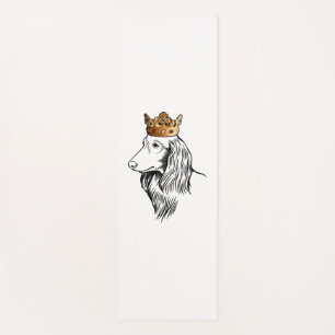 Longhaired Dachshund Dog Wearing Crown Yoga Mat