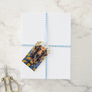 Longhaired Dachshund Gift Tags