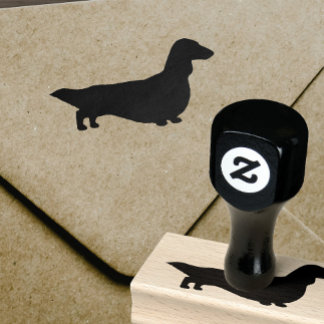 Longhaired Dachshund Silhouette | Wiener Dog Rubber Stamp