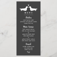 Longhaired Dachshund Silhouettes Wedding Menu