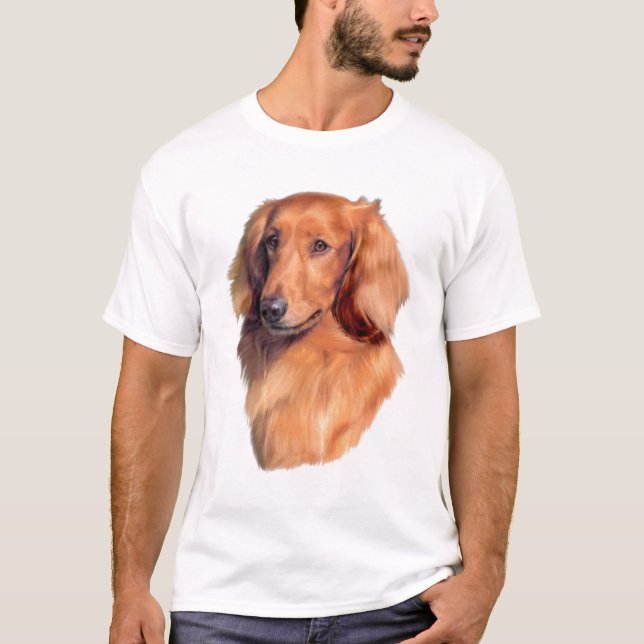 Longhaired Dachshund T-Shirt (Front)