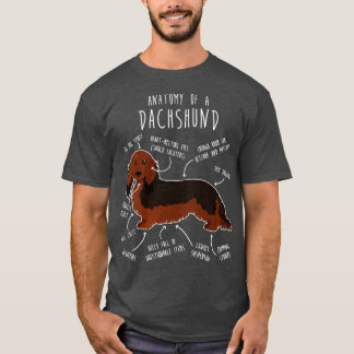 Longhaired Sable Dachshund Dog Anatomy T-Shirt