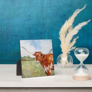 Longhorn -Art Print Plaque