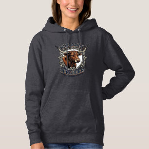 Longhorn Bull Graphic Vintage Engraving Western Ar Hoodie