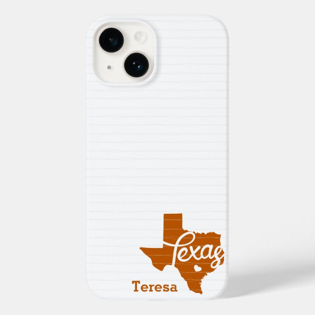 Longhorn Burnt Orange Texas Heart Case-Mate iPhone Case (Back)