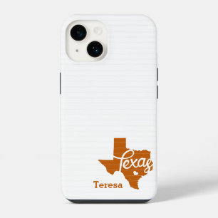 Longhorn Burnt Orange Texas Heart iPhone 14 Case