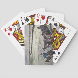 Longhorn cattle drive from Texas to Abilene, Kansa Playing Cards