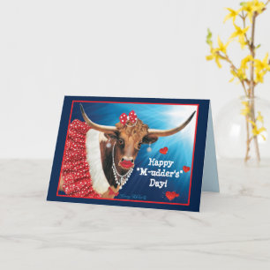 Longhorn Cow Mother's Day Greeting Card