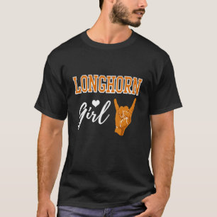 Longhorn Girl Heart Souvenir Gift for Women T-Shirt