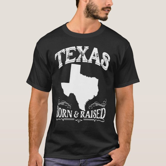 Longhorn Home State Texas Pride Texas Born & Raise T-Shirt (Front)