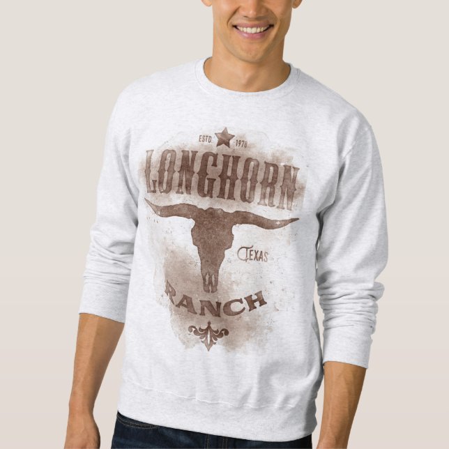 Longhorn Ranch Texas Brown & Tan Sweatshirt (Front)