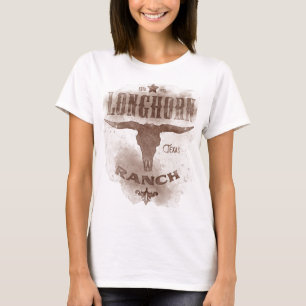 Longhorn Ranch Texas Brown & Tan  T-Shirt